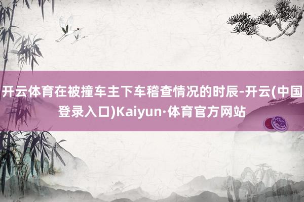 开云体育在被撞车主下车稽查情况的时辰-开云(中国登录入口)Kaiyun·体育官方网站