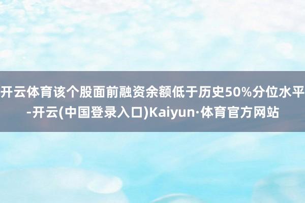 开云体育该个股面前融资余额低于历史50%分位水平-开云(中国登录入口)Kaiyun·体育官方网站