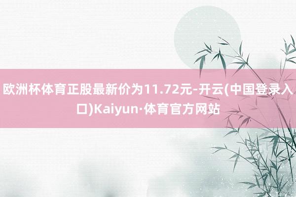 欧洲杯体育正股最新价为11.72元-开云(中国登录入口)Kaiyun·体育官方网站